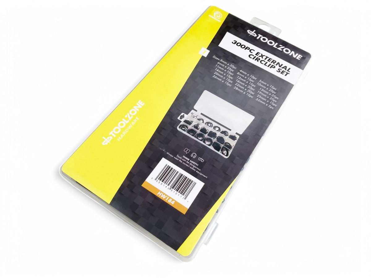 EXTERNAL CIRCLIP ASSORTMENT 300pc IN STORAGE BOX - TOOLZONE KDPHW184 thumbnail 4