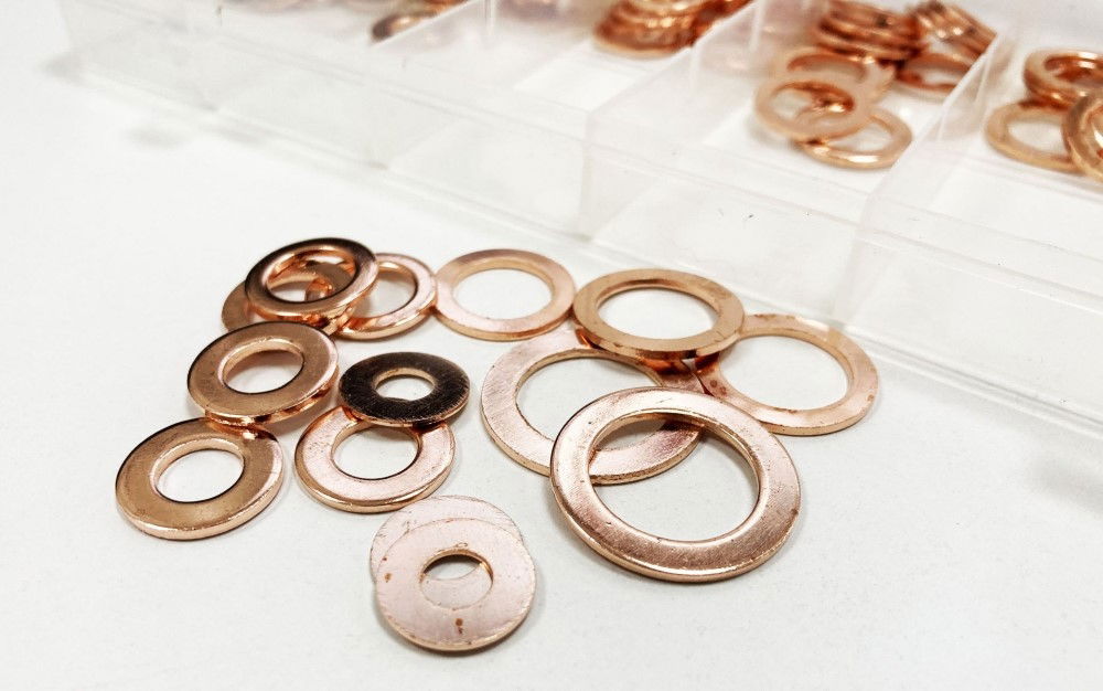 COPPER WASHER ASSORTMENT 110pc IN SLIMLINE STORAGE BOX - TOOLZONE KDPHW204 thumbnail 3
