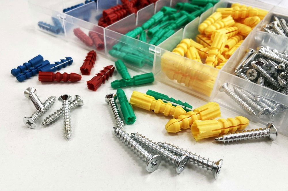 WALL PLUG AND SCREW ASSORTMENT 285pc IN STORAGE BOX - TOOLZONE KDPHW206 thumbnail 6