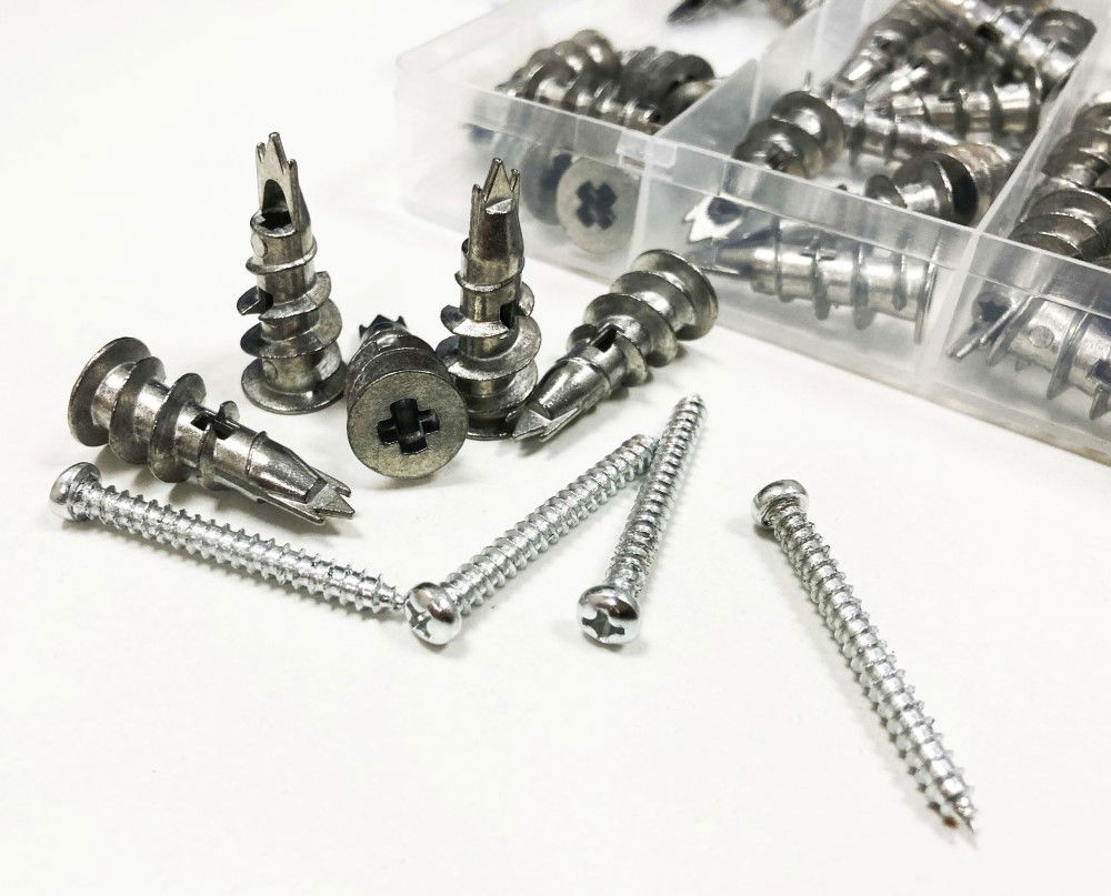 DRYWALL ANCHOR ASSORTMENT 100pc 13x31mm IN STORAGE BOX - TOOLZONE KDPHW208 thumbnail 3