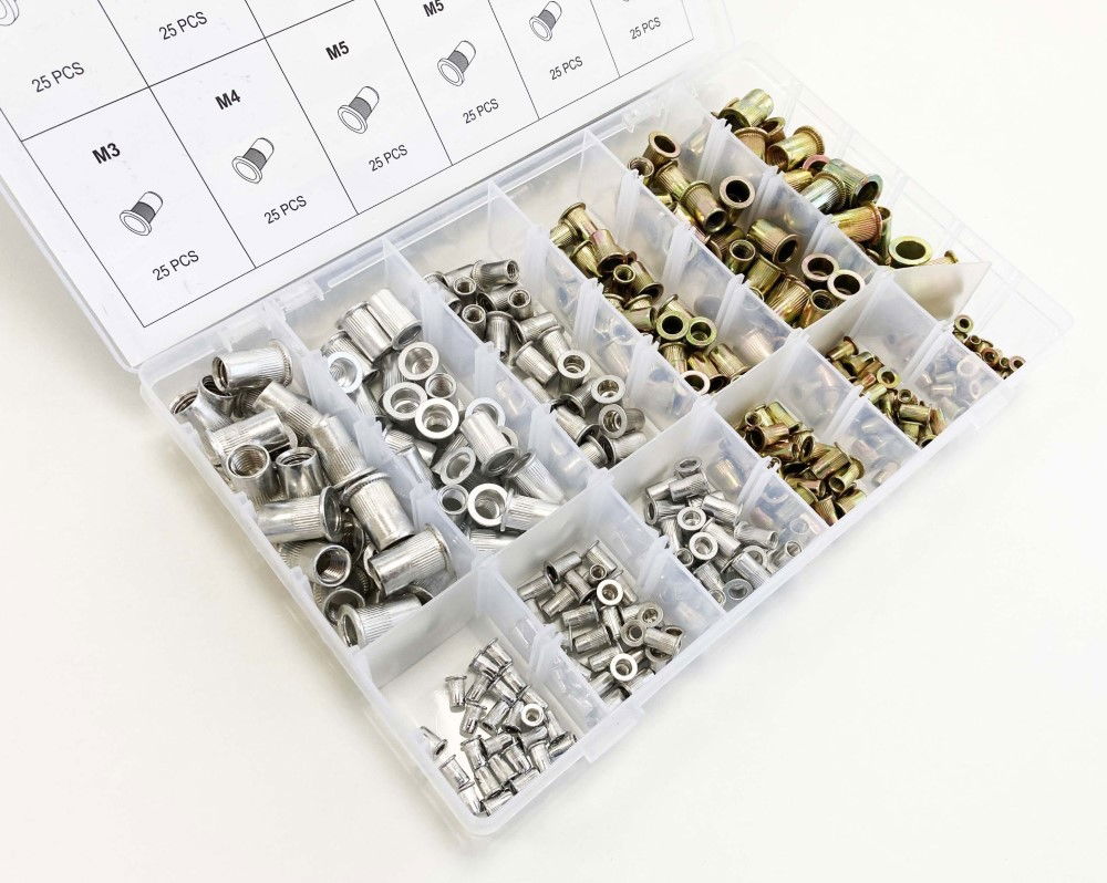 RIVET NUT ASSORTMENT MIXED STEEL AND ALUMINIUM FLANGE HEAD 300pc - TOOLZONE KDPHW210 thumbnail 5