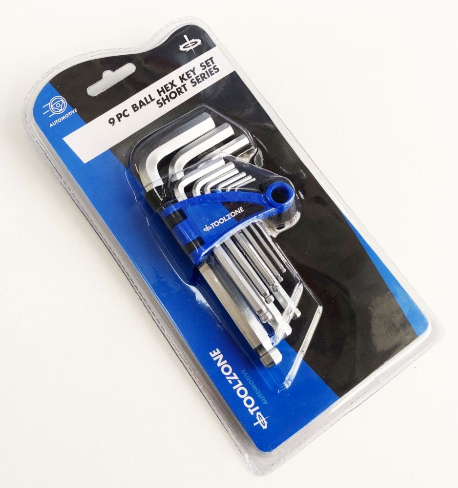 HEX KEY SET SHORT BALL END 9pc 1.5-10mm CHROME VANADIUM - TOOLZONE KDPHX013 thumbnail 4