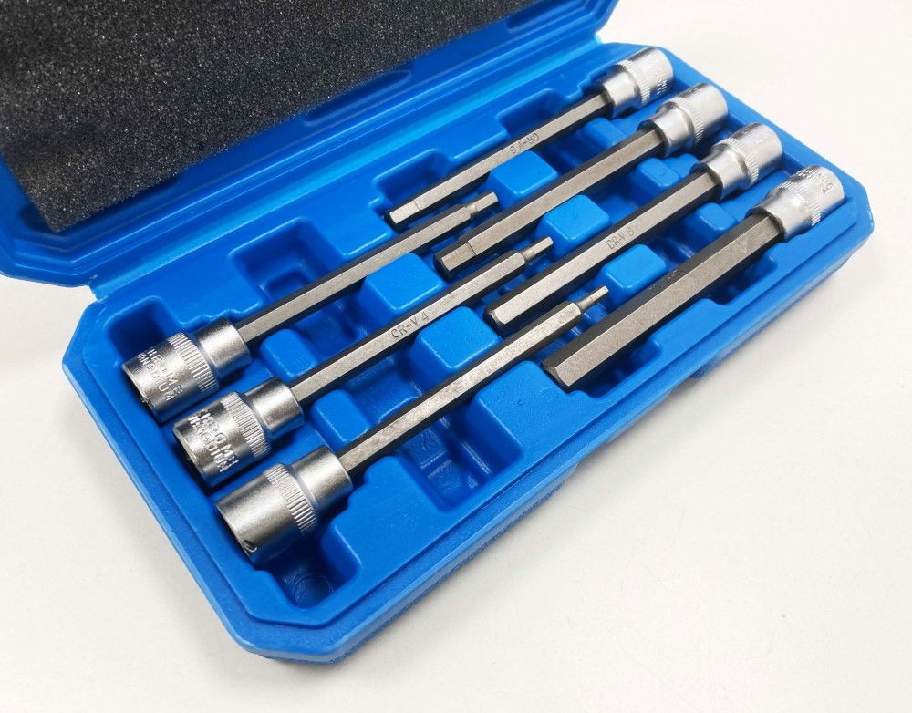 HEX BIT SET LONG 3/8 DRIVE 7pc H3-H10 110mm CHROME VANADIUM - TOOLZONE KDPHX014 thumbnail 6