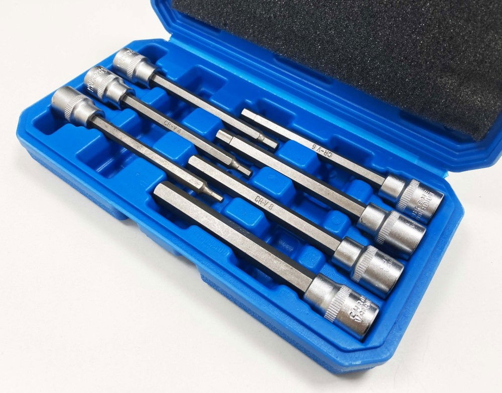 HEX BIT SET LONG 3/8 DRIVE 7pc H3-H10 110mm CHROME VANADIUM - TOOLZONE KDPHX014 thumbnail 7