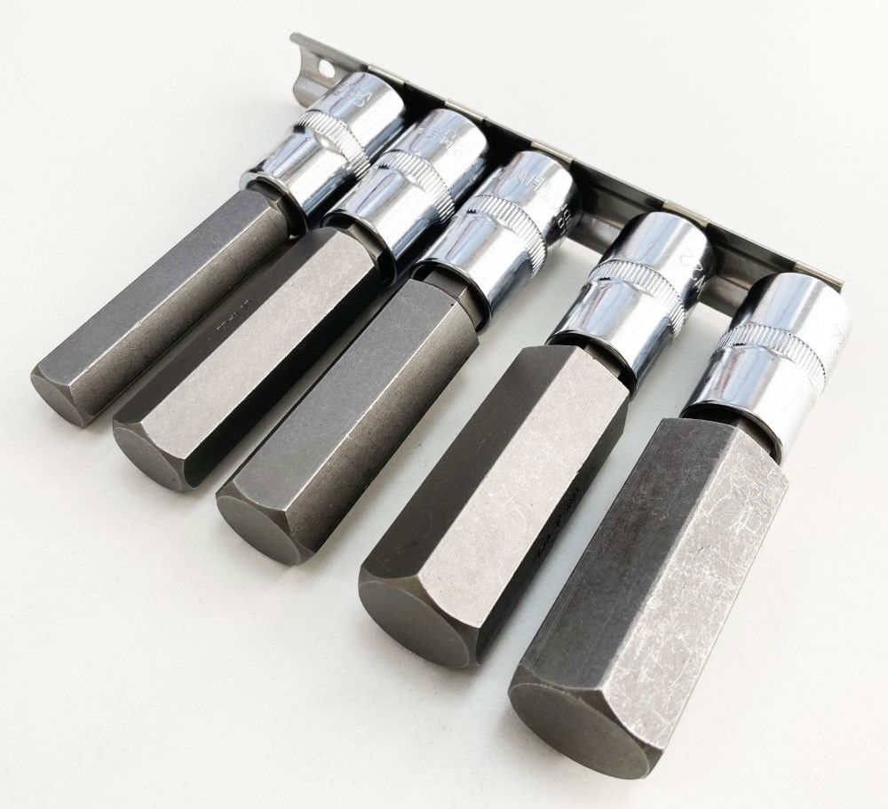 HEX BIT SET EXTRA LONG 1/2 DRIVE 5pc H14-H24 100mm CHROME VANADIUM - TOOLZONE KDPHX015 thumbnail 4