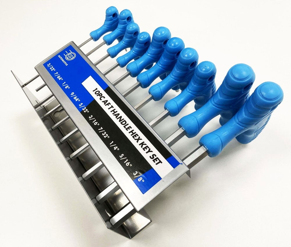 HEX KEY SET T HANDLE AF 10pc IN RACK CHROME VANADIUM - TOOLZONE KDPHX016 thumbnail 10