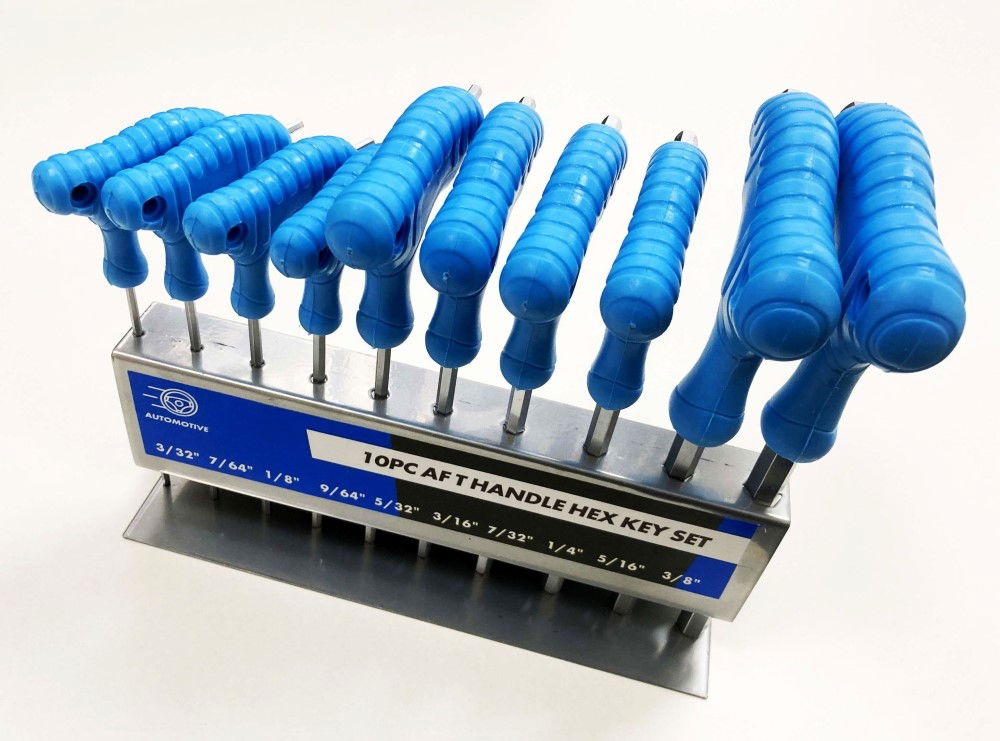 HEX KEY SET T HANDLE AF 10pc IN RACK CHROME VANADIUM - TOOLZONE KDPHX016 thumbnail 8