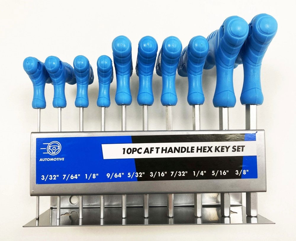 HEX KEY SET T HANDLE AF 10pc IN RACK CHROME VANADIUM - TOOLZONE KDPHX016 thumbnail 9