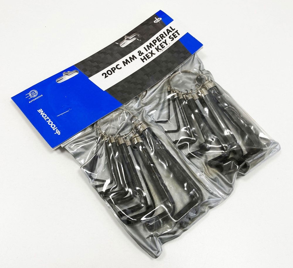HEX KEY SET METRIC AND AF 20pc CARBON STEEL - TOOLZONE KDPHX020 thumbnail 2