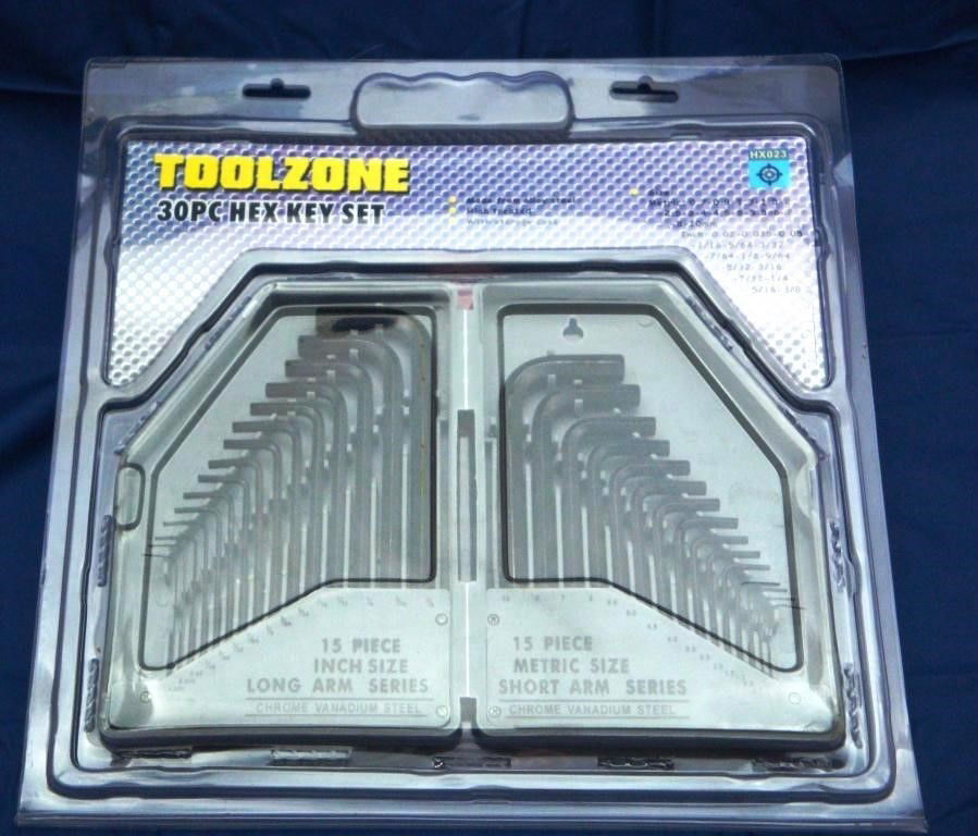 HEX KEY SET METRIC AND AF 30pc IN CASE LONG AND SHORT ARM - TOOLZONE KDPHX023 thumbnail 3