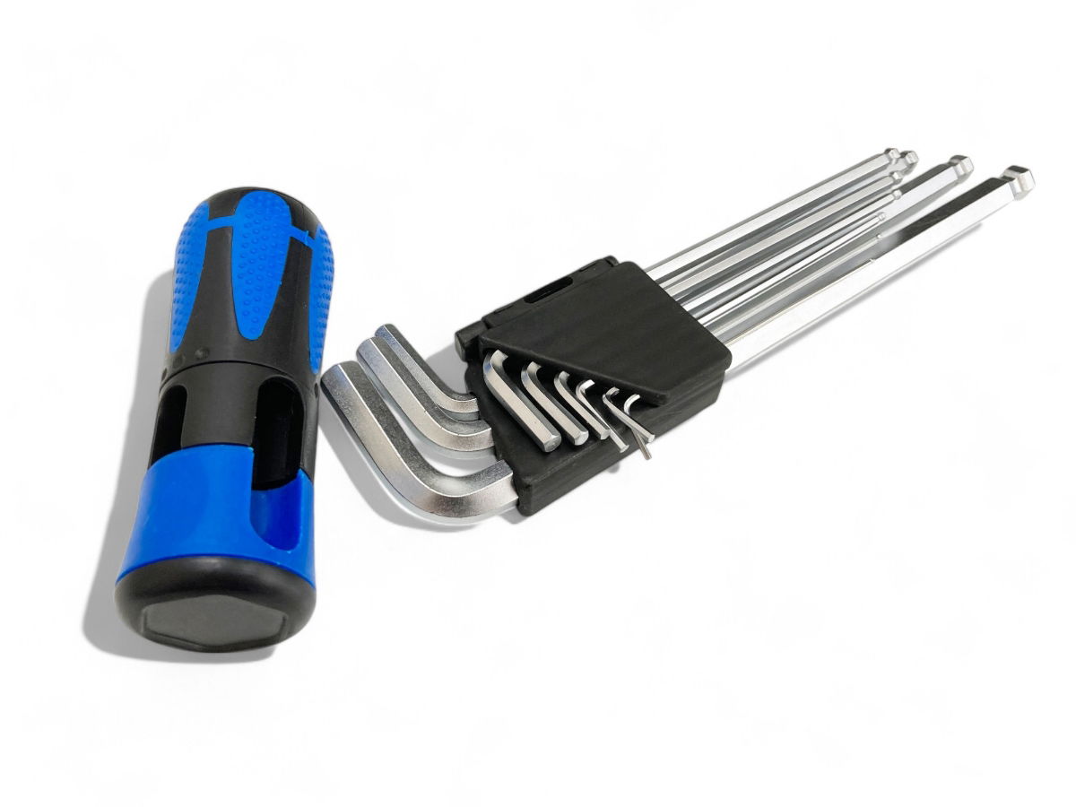 HEX KEY SET BALL END METRIC 9pc WITH HANDLE CHROME ALLOY - TOOLZONE KDPHX032 thumbnail 3