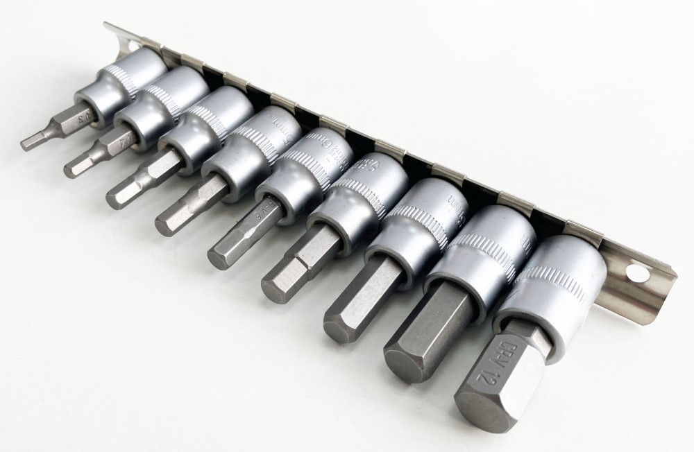HEX BIT SOCKET SET METRIC 3/8 DRIVE 9pc CHROME VANADIUM - TOOLZONE KDPHX035 thumbnail 3