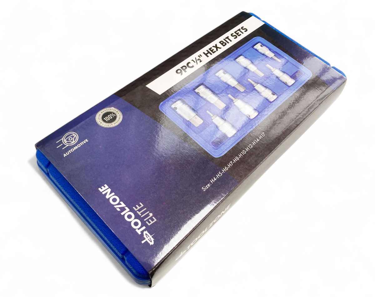 HEX BIT SET METRIC 1/2 DRIVE 9pc 4-17mm CHROME VANADIUM - TOOLZONE KDPHX039 thumbnail 5