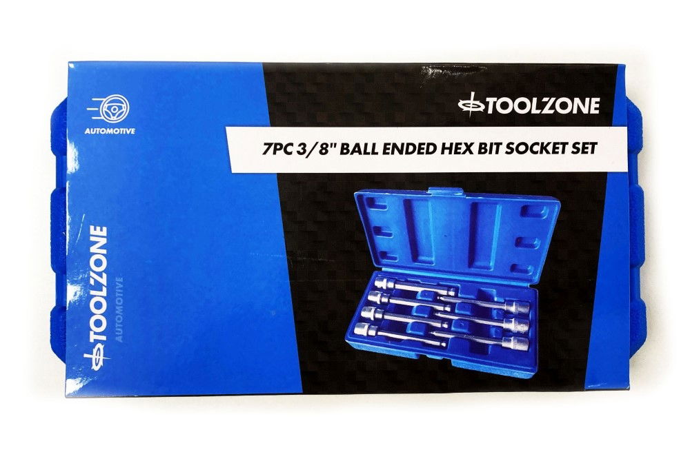 HEX BIT SET BALL END EXTRA LONG 7pc 110mm CHROME VANADIUM - TOOLZONE KDPHX056 image 1