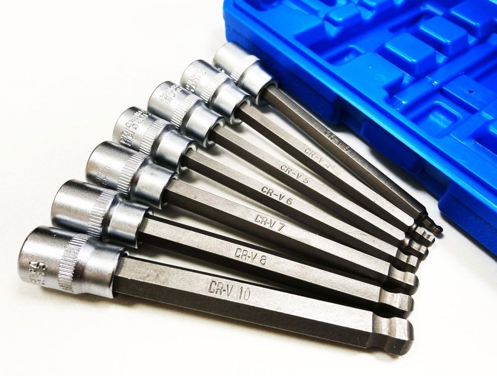 HEX BIT SET BALL END EXTRA LONG 7pc 110mm CHROME VANADIUM - TOOLZONE KDPHX056 thumbnail 4