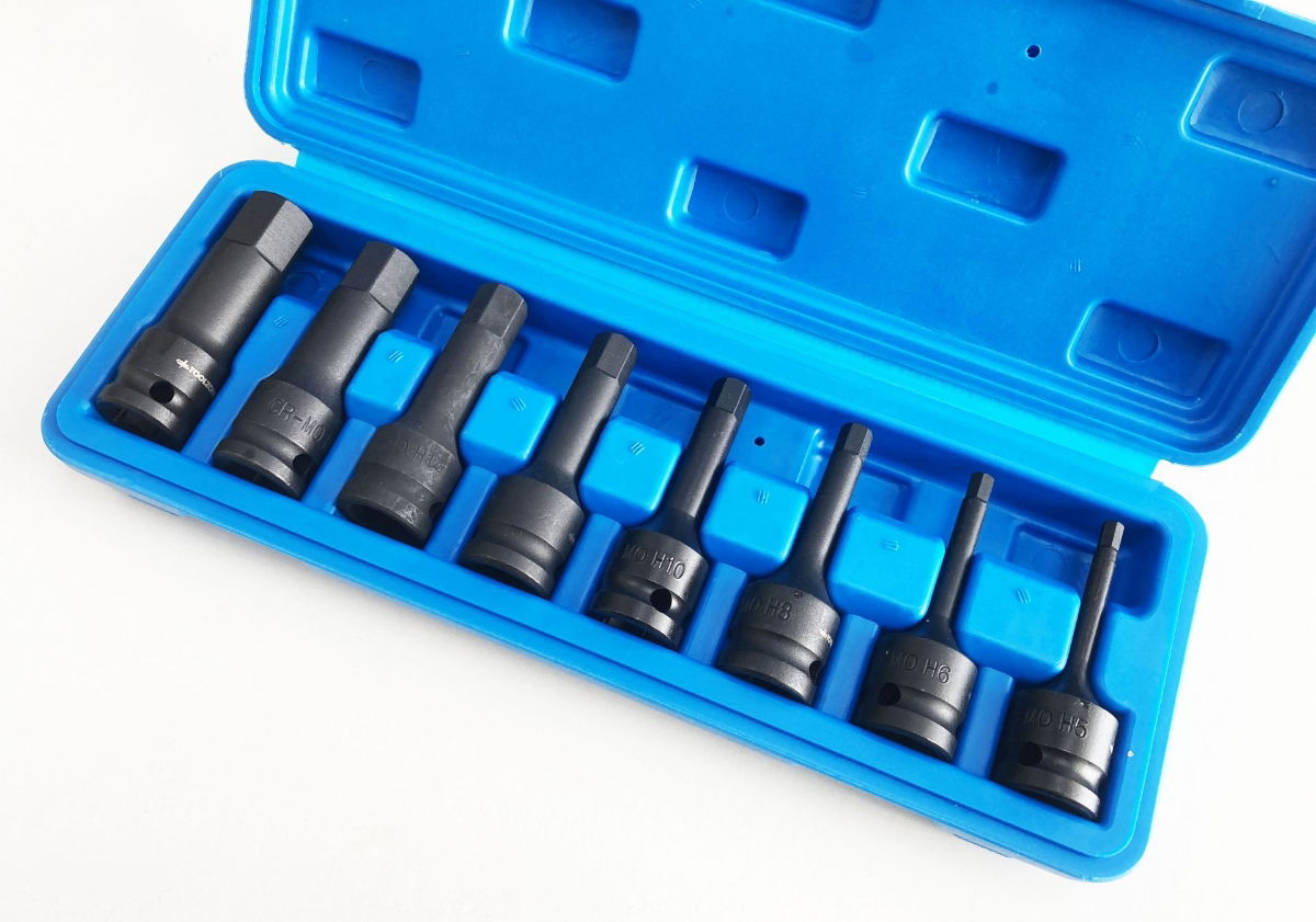 IMPACT HEX BIT SET METRIC 1/2 DRIVE 8pc 5-19mm CHROME MOLYBDENUM - TOOLZONE KDPHX057 thumbnail 4
