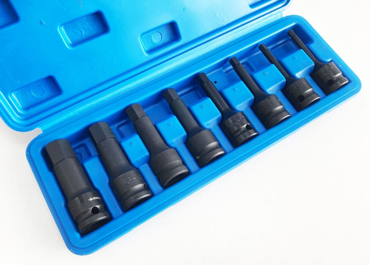 IMPACT HEX BIT SET METRIC 1/2 DRIVE 8pc 5-19mm CHROME MOLYBDENUM - TOOLZONE KDPHX057 thumbnail 5