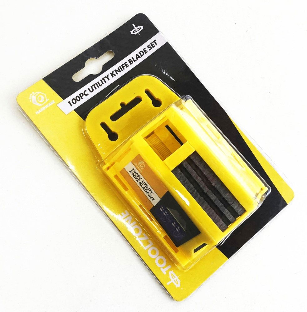 UTILITY KNIFE BLADES HEAVY DUTY 100pc IN DISPENSER - TOOLZONE KDPKN053 thumbnail 5