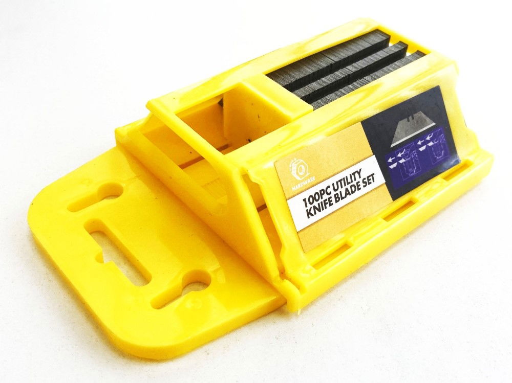 UTILITY KNIFE BLADES HEAVY DUTY 100pc IN DISPENSER - TOOLZONE KDPKN053 thumbnail 6