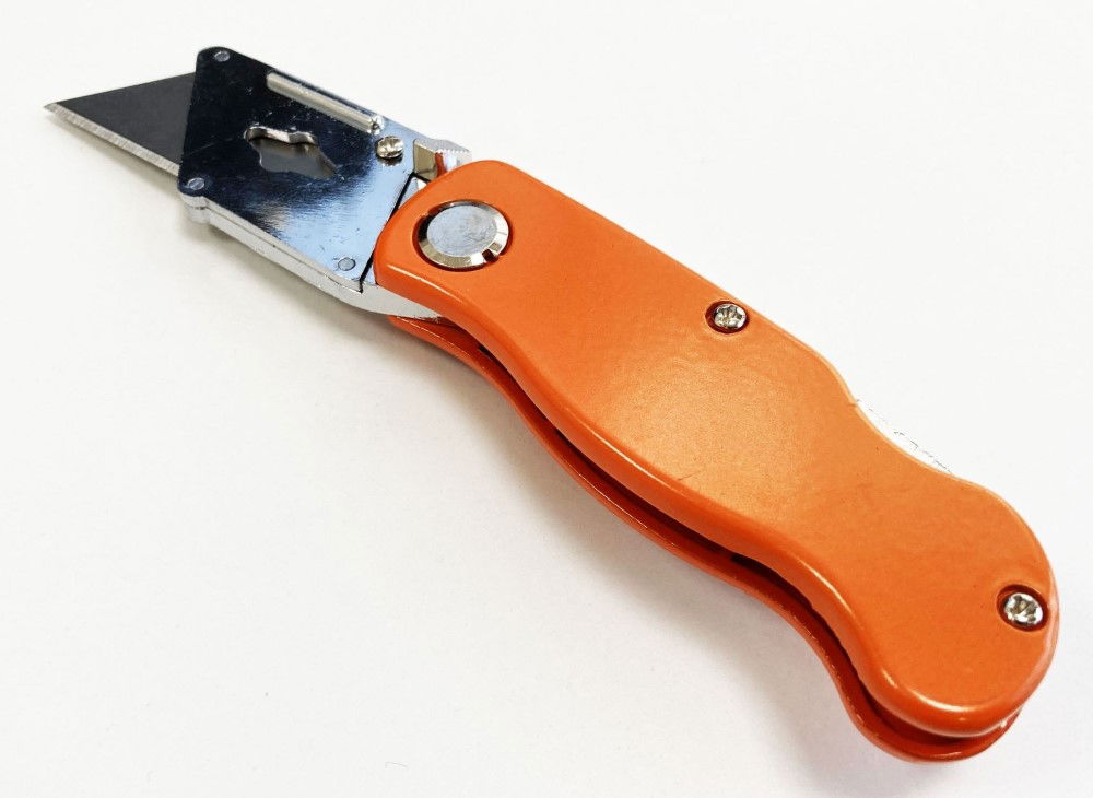 UTILITY KNIFE FOLDING LOCK BACK WITH 10 SPARE BLADES - TOOLZONE KDPKN076 thumbnail 6