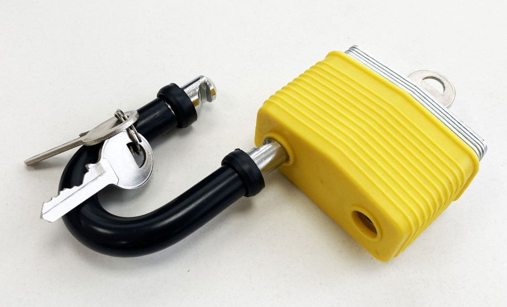 PADLOCK LAMINATED WEATHERPROOF 65mm SHACKLE 8mm WITH 3 KEYS - TOOLZONE KDPLK007 thumbnail 5