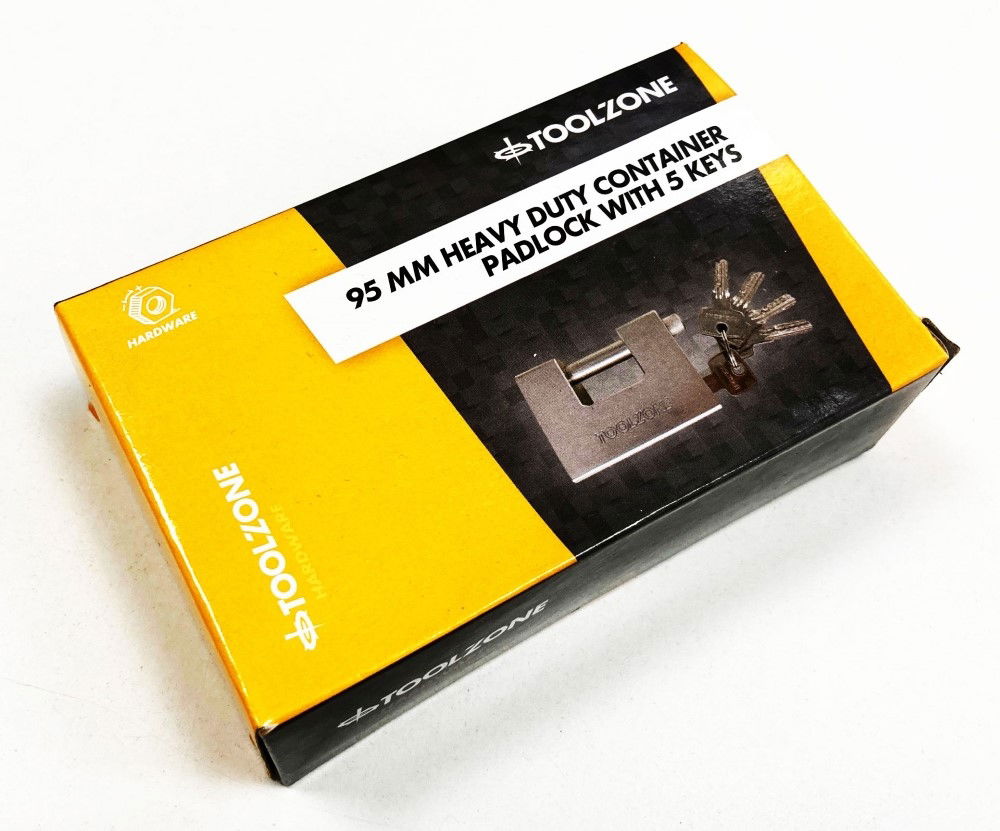 PADLOCK HEAVY DUTY CONTAINER 95mm SHANK 12.85mm WITH 5 KEYS - TOOLZONE KDPLK008 thumbnail 2