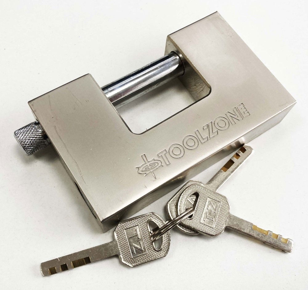 PADLOCK SHUTTER 100mm HEIGHT 60mm WITH 3 KEYS - TOOLZONE KDPLK011 thumbnail 3