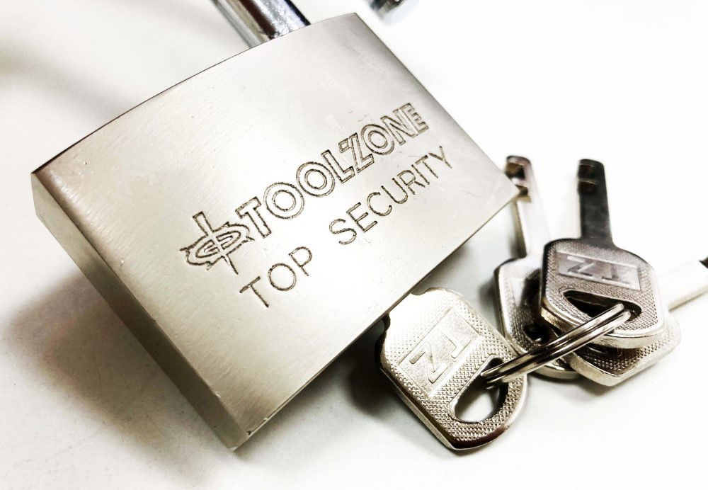 PADLOCK LONG SECURITY 60mm SOLID STEEL WITH 4 KEYS - TOOLZONE KDPLK024 thumbnail 8