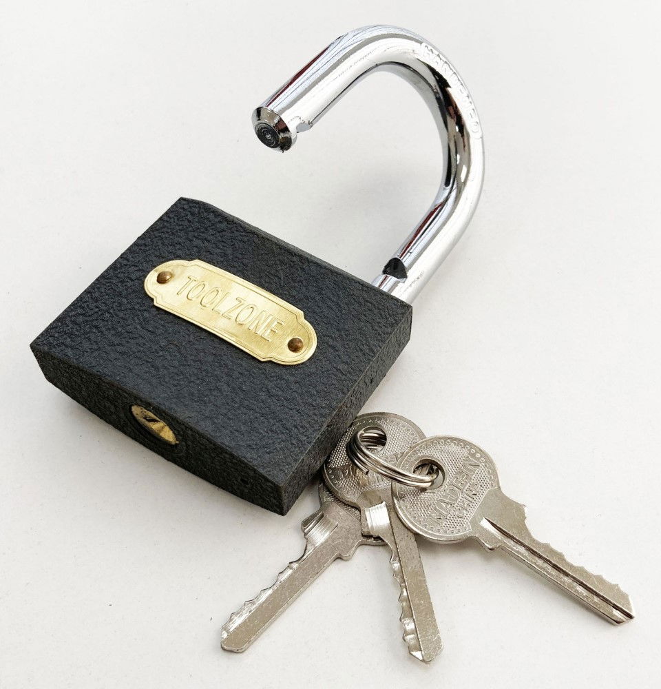 PADLOCK CAST IRON 63mm WITH 3 KEYS - TOOLZONE KDPLK030 thumbnail 6