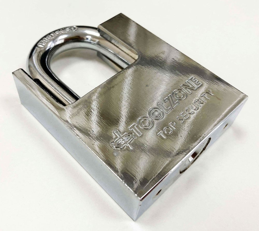 PADLOCK PROTECTED SHACKLE STEEL 60mm WITH 3 KEYS - TOOLZONE KDPLK045 thumbnail 5