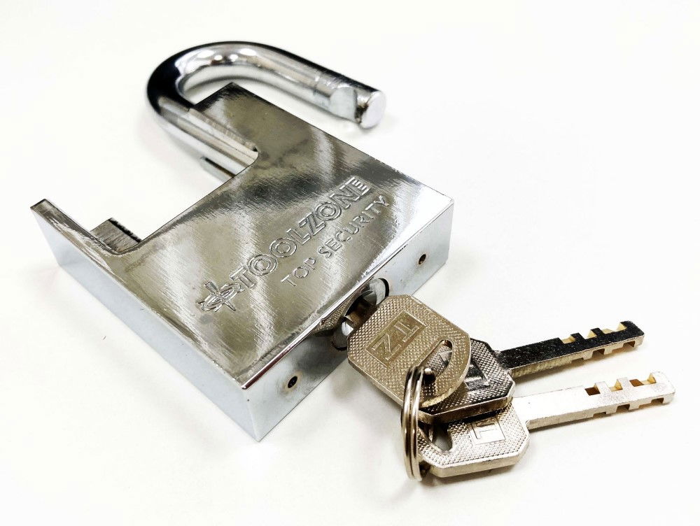 PADLOCK PROTECTED SHACKLE STEEL 60mm WITH 3 KEYS - TOOLZONE KDPLK045 thumbnail 6