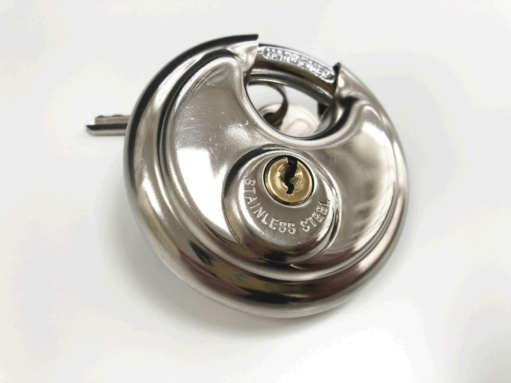 PADLOCK DISC 70mm HARDENED SHACKLE WITH 2 KEYS - TOOLZONE KDPLK050 thumbnail 4