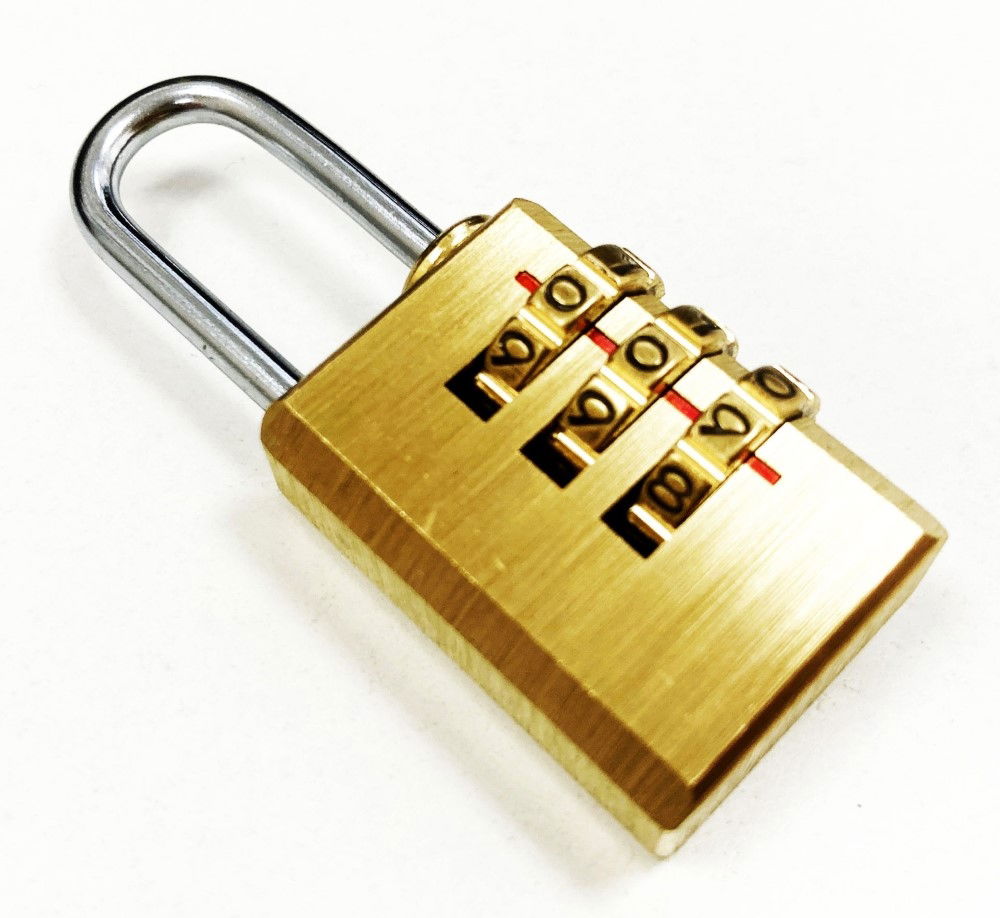 PADLOCK COMBINATION 3 DIAL BRASS SMALL - TOOLZONE KDPLK054 thumbnail 3
