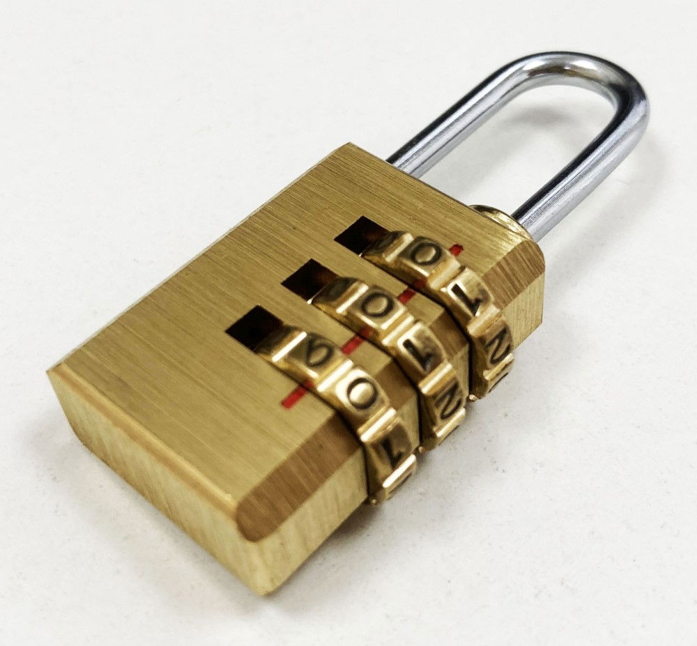 PADLOCK COMBINATION 3 DIAL BRASS SMALL - TOOLZONE KDPLK054 thumbnail 4