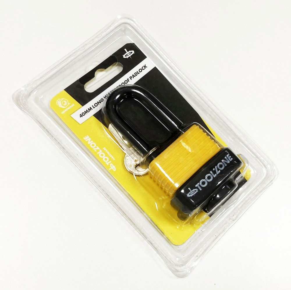 PADLOCK WATERPROOF 40mm LONG SHACKLE 6mm DIAMETER 57mm LENGTH WITH 2 KEYS - TOOLZONE KDPLK096 thumbnail 2