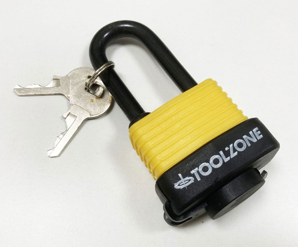 PADLOCK WATERPROOF 40mm LONG SHACKLE 6mm DIAMETER 57mm LENGTH WITH 2 KEYS - TOOLZONE KDPLK096 thumbnail 3