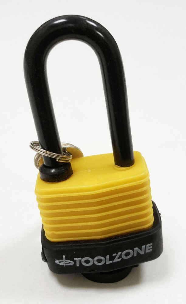 PADLOCK WATERPROOF 40mm LONG SHACKLE 6mm DIAMETER 57mm LENGTH WITH 2 KEYS - TOOLZONE KDPLK096 thumbnail 5