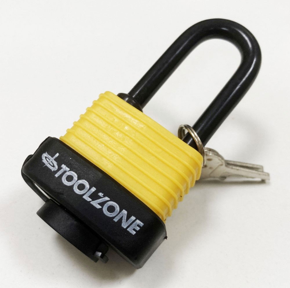 PADLOCK WATERPROOF 40mm LONG SHACKLE 6mm DIAMETER 57mm LENGTH WITH 2 KEYS - TOOLZONE KDPLK096 thumbnail 6