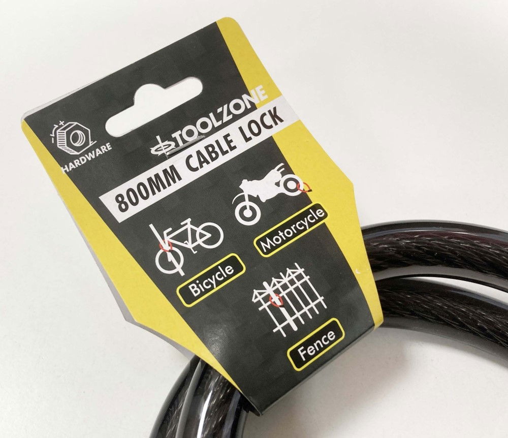 CABLE LOCK 15mm x 800mm WITH 2 KEYS - TOOLZONE KDPLK097 thumbnail 3