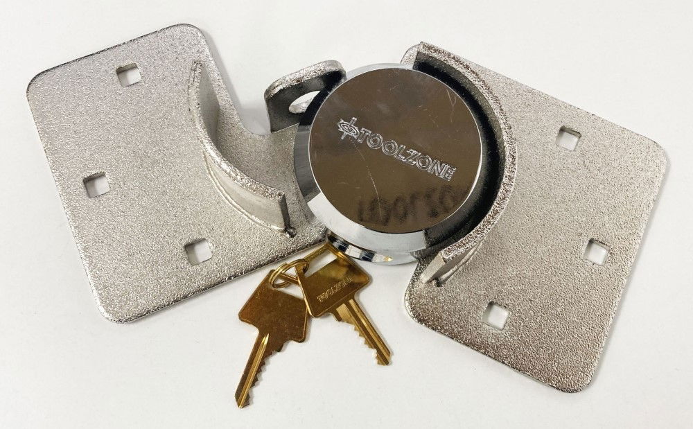 SHACKLESS LOCK AND HASP 73mm CONCEALED SHACKLE WITH 2 KEYS - TOOLZONE KDPLK107 thumbnail 3