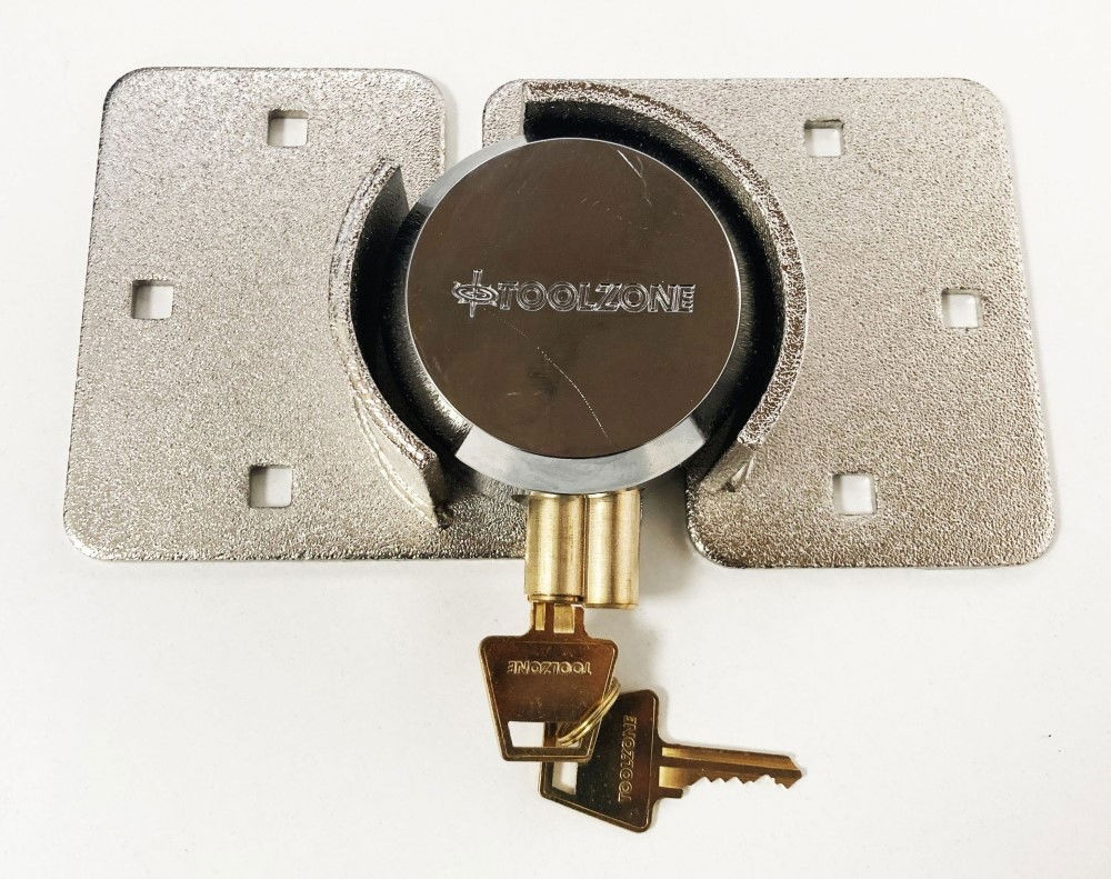 SHACKLESS LOCK AND HASP 73mm CONCEALED SHACKLE WITH 2 KEYS - TOOLZONE KDPLK107 thumbnail 4