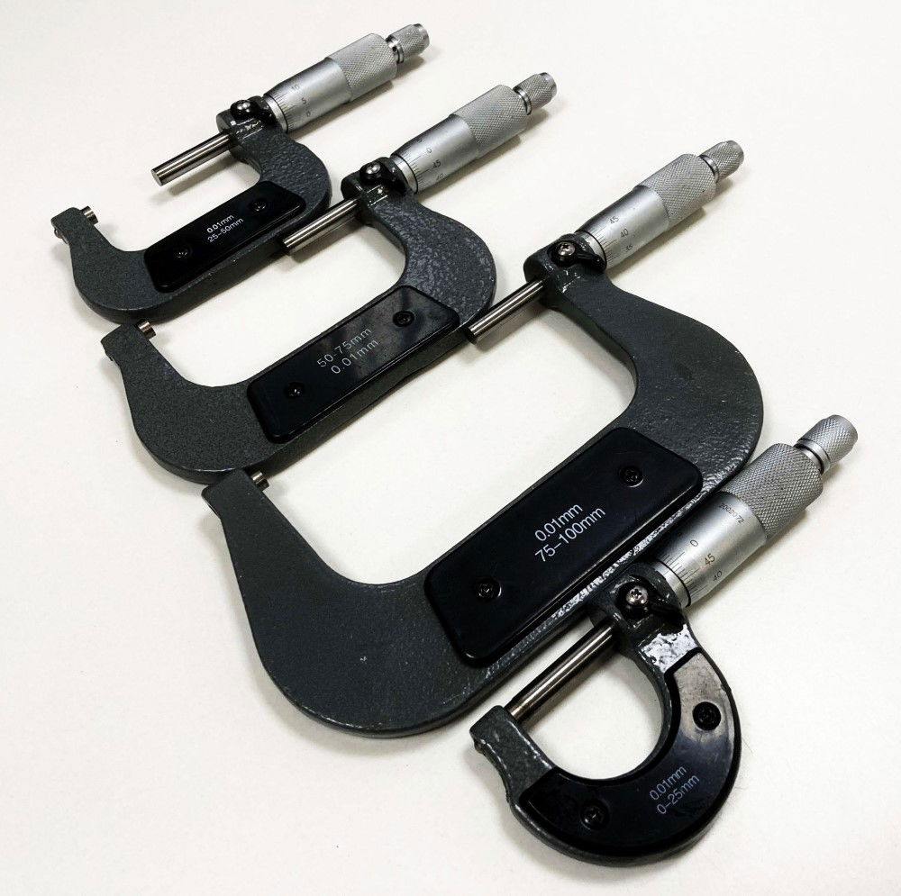 MICROMETER SET 4PC 0-100mm 0.01mm GRADUATIONS - TOOLZONE KDPMS057 thumbnail 7