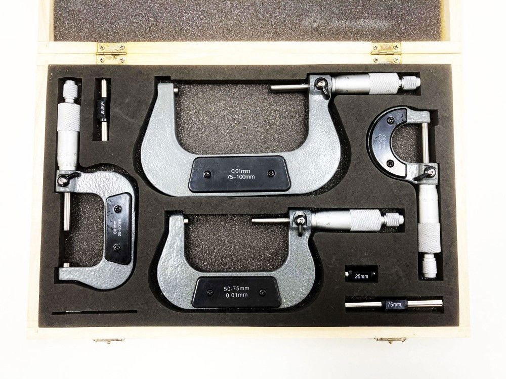 MICROMETER SET 4PC 0-100mm 0.01mm GRADUATIONS - TOOLZONE KDPMS057 thumbnail 9