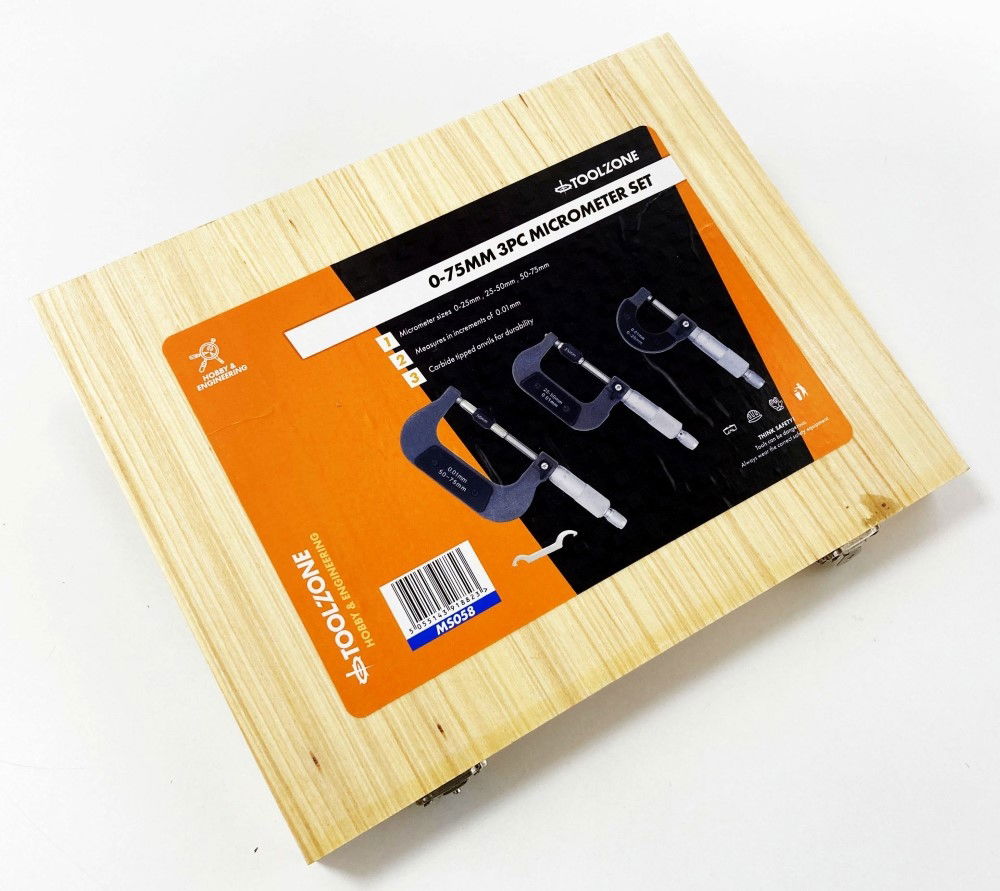 MICROMETER SET 3PC 0-75mm 0.01mm GRADUATIONS - TOOLZONE KDPMS058 thumbnail 2