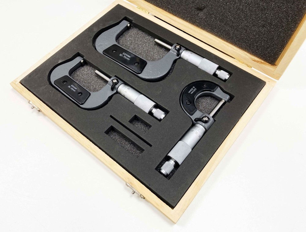 MICROMETER SET 3PC 0-75mm 0.01mm GRADUATIONS - TOOLZONE KDPMS058 thumbnail 6
