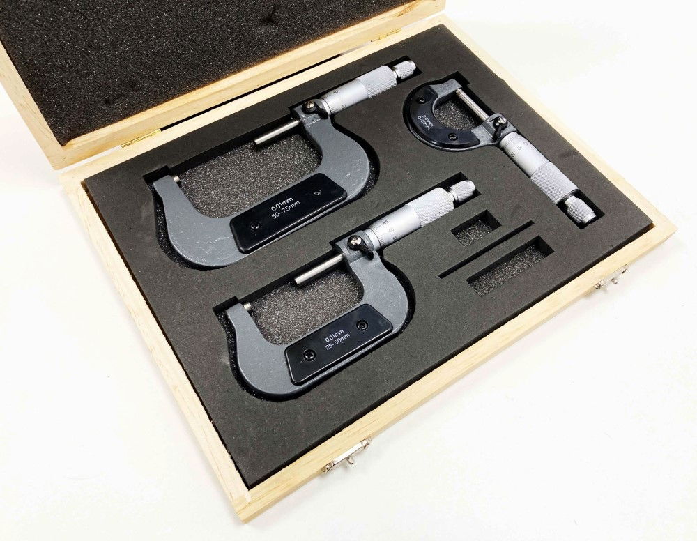 MICROMETER SET 3PC 0-75mm 0.01mm GRADUATIONS - TOOLZONE KDPMS058 thumbnail 7