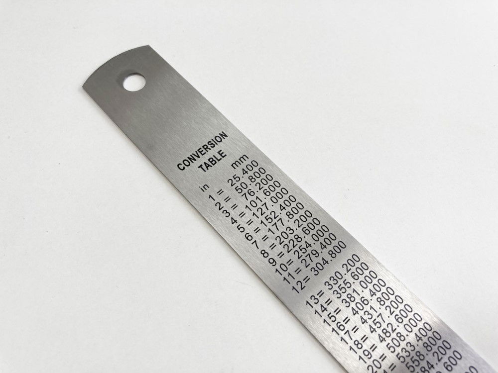 STAINLESS STEEL RULER 12 1mm THICKNESS METRIC AND IMPERIAL - TOOLZONE KDPMS100 thumbnail 7