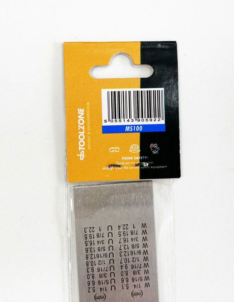 STAINLESS STEEL RULER 12 1mm THICKNESS METRIC AND IMPERIAL - TOOLZONE KDPMS100 thumbnail 8