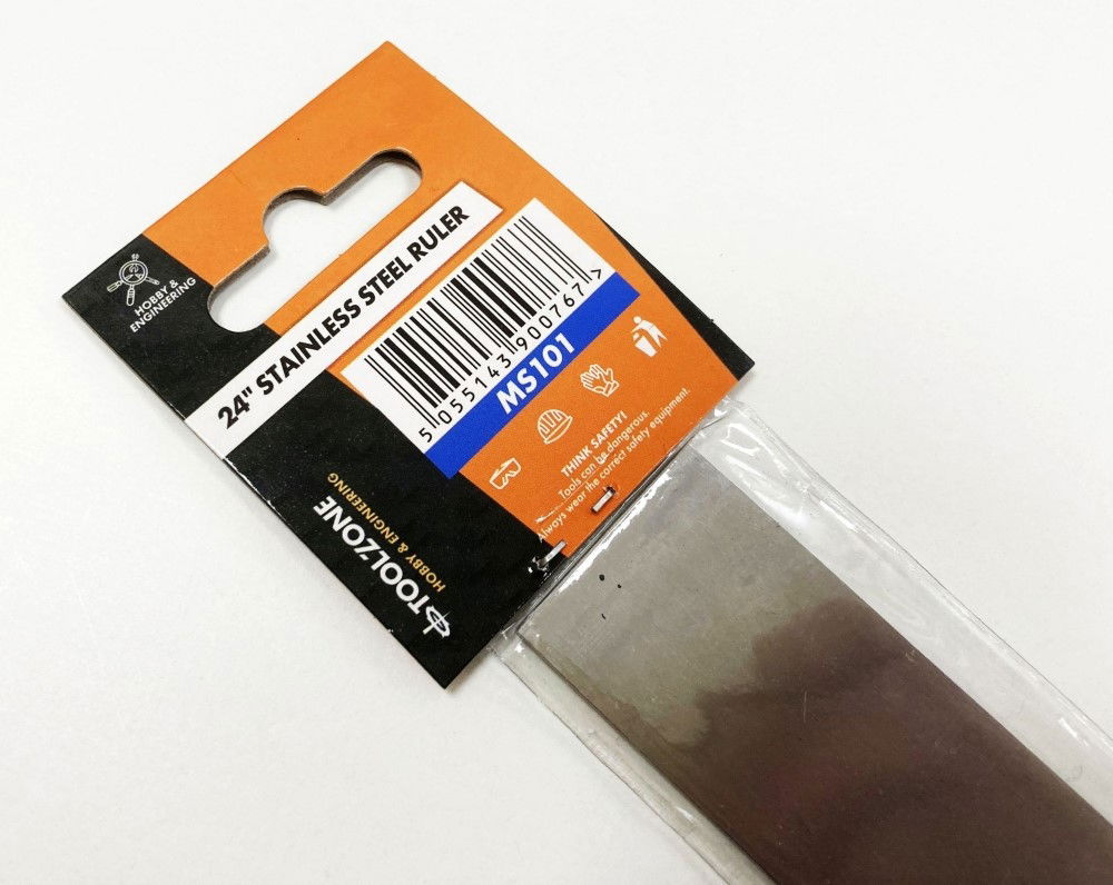 STAINLESS STEEL RULER 24 1.2mm THICKNESS METRIC AND IMPERIAL - TOOLZONE KDPMS101 thumbnail 3