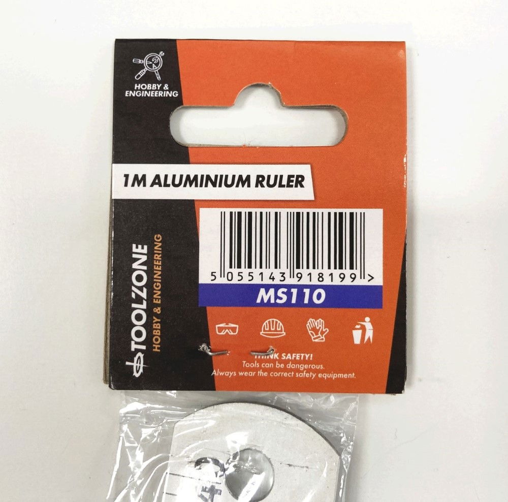 ALUMINIUM RULER 1m METRIC AND IMPERIAL ANODISED - TOOLZONE KDPMS110 thumbnail 3